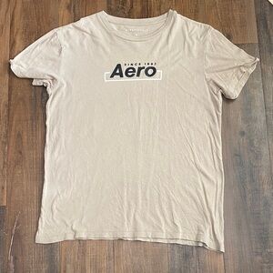Aeropostale Men's Logo Tee in Light Beige